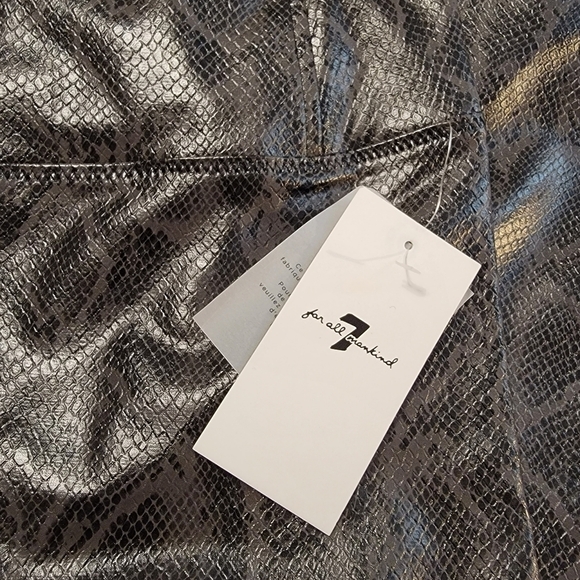 7 FOR‎ ALL MANKIND Leggings Snake Print Faux Leather Pants Grey High Rise Medium - Picture 7 of 12